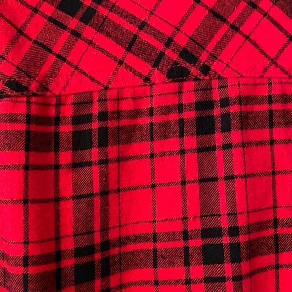 Eddie Bauer classic red plaid flannel shirt size L - Picture 7 of 9